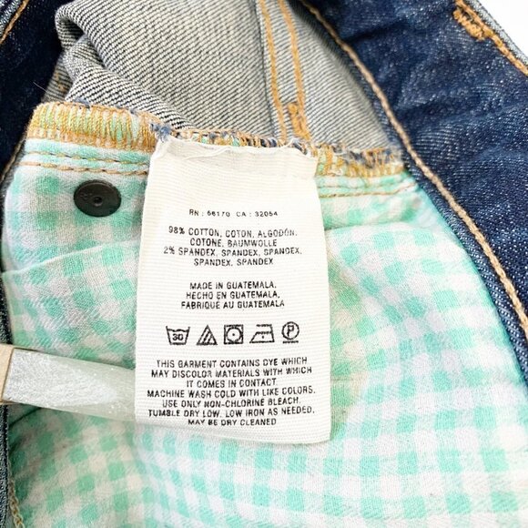 Pilcro and the Letterpress stretch mid-rise stet fit dark wash denim jean shorts - Picture 9 of 12